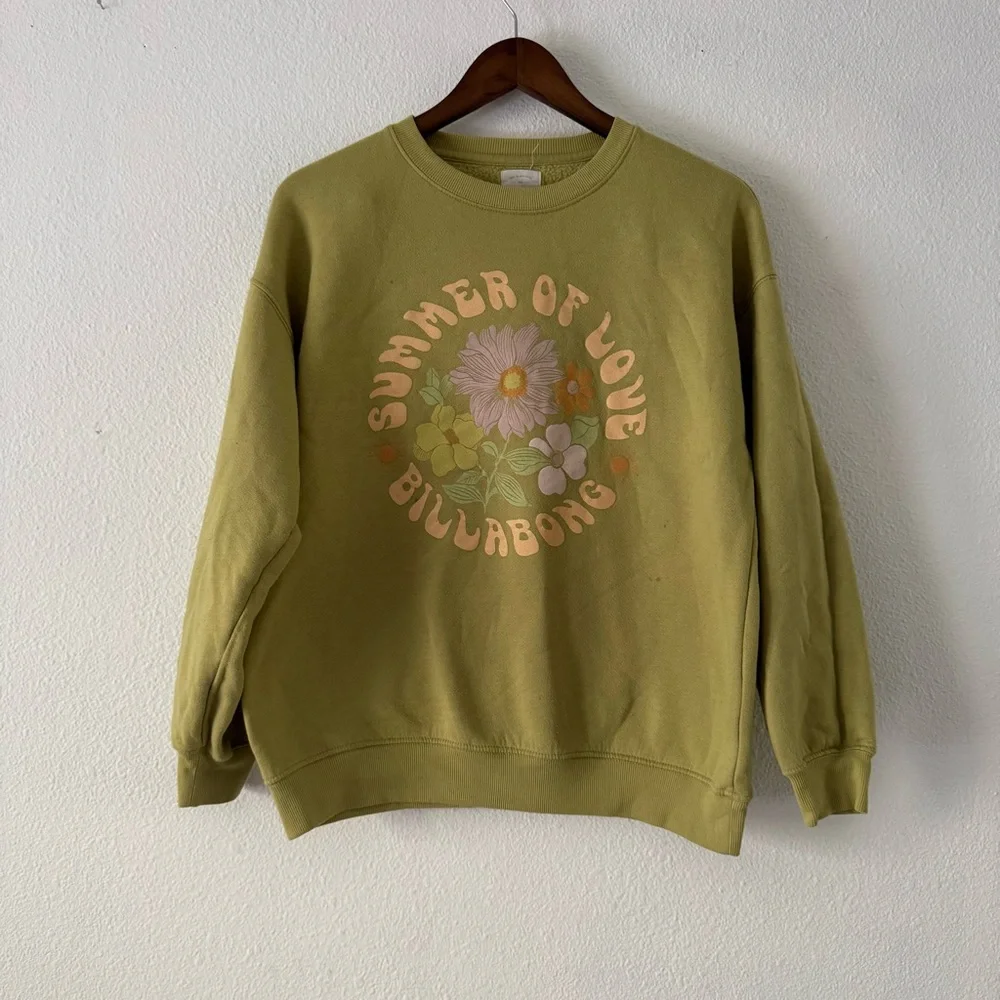 Billabong Summer of Love Sweatshirt Oversized Retro Boho Cozy Chic Lg Surfcore - Picture 14 of 15